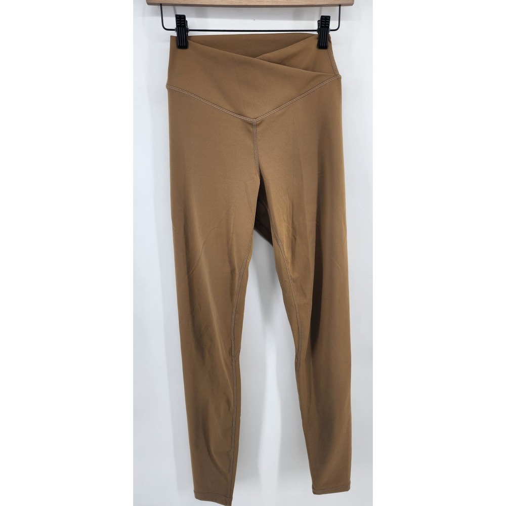 Sunzel Cross Waist High Rise Leggings Camel Tan Brown Small